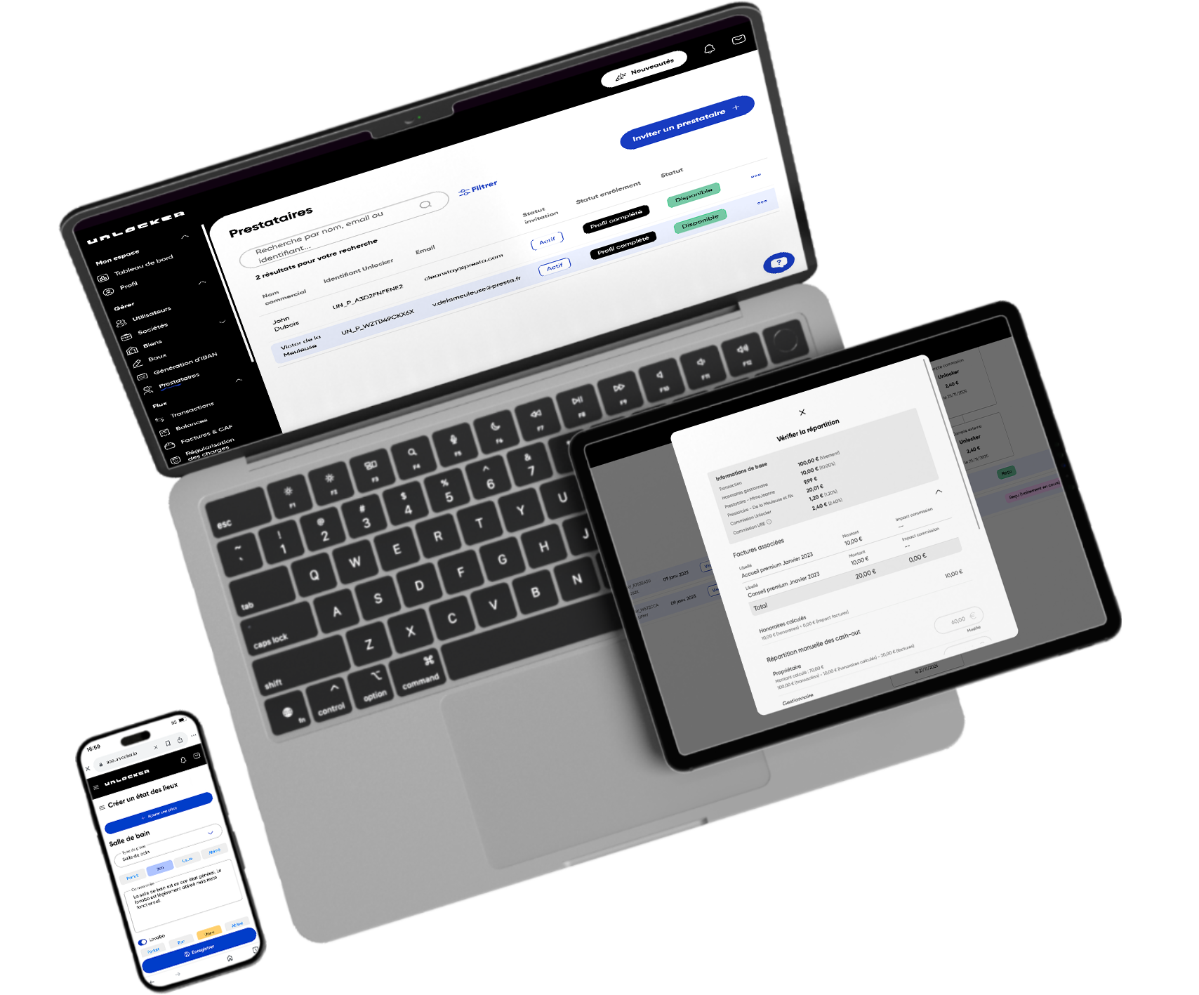 Fonctionnement du split prestataire Unlocker